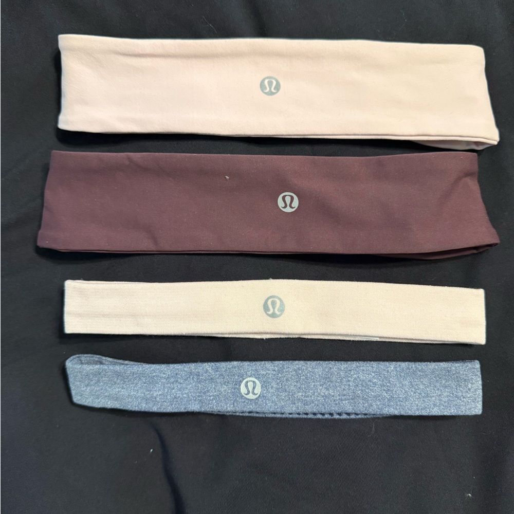 Lot of FOUR Lululemon Flyaway Tamer Headbands Luxtreme - multiple colors